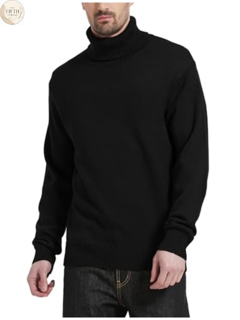 Kallspin Men's Turtleneck Sweater Wool Blend Mid-Weight Pullover